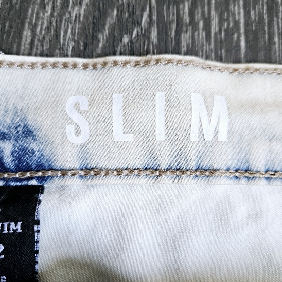 FISLL Adult Men's Size 32x32 Chicago Bulls Distressed Slim Fit Tan Denim Jeans - Picture 11 of 13